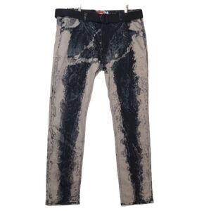 Chams Original Premium Jeans Straight Street Mid Rise Black Men 38 Stretch New